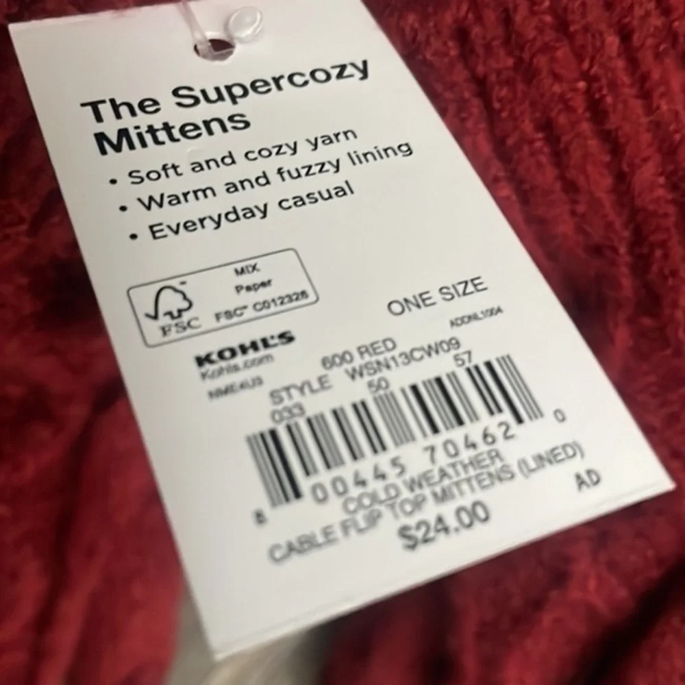 NWT Sonoma gloves burgundy removable fingers